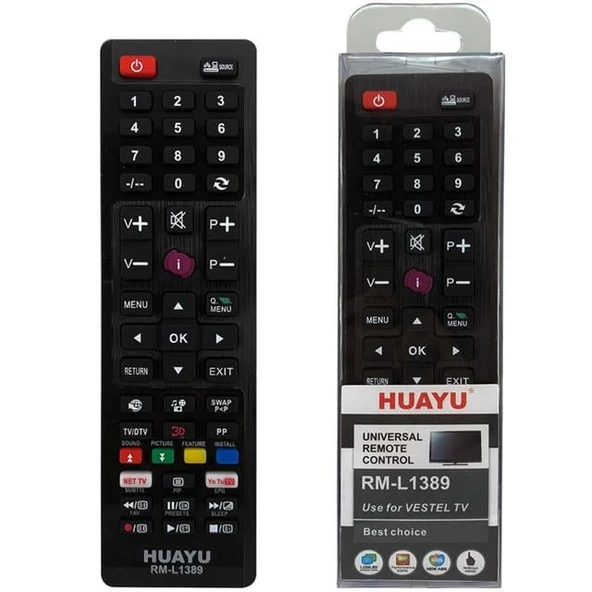 Huayu RM-L1389 Netflix - Youtube Tuşlu Vestel Universal Lcd Led Tv Kumandası ürün görseli 1