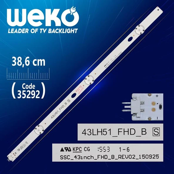 SSC_43INCH_FHD_B_REV02_150925 - 43LH51_FHD_B S - (38.6 Cm) 3 Ledli - (WK-410) Tv Led Bar (Tvnizi açıp içindeki led barla birebir aynısı olduğunu görmeden almayınız. Sonrasında iade ALMAMAKTAYIZ.) ürün görseli 1