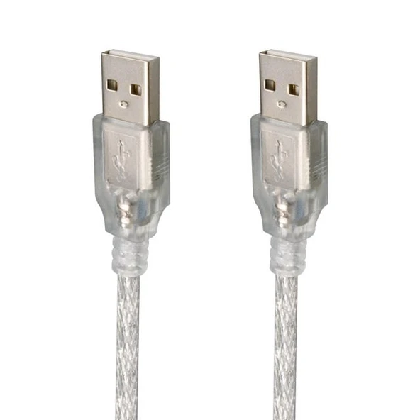 Powermaster PM-3264 Şeffaf 1.5 Metre Usb Erkek-Erkek Kablo ürün görseli 1