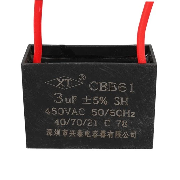 3 UF 450 V Kablolu Kare Tip Kutupsuz Kondansatör ürün görseli 1