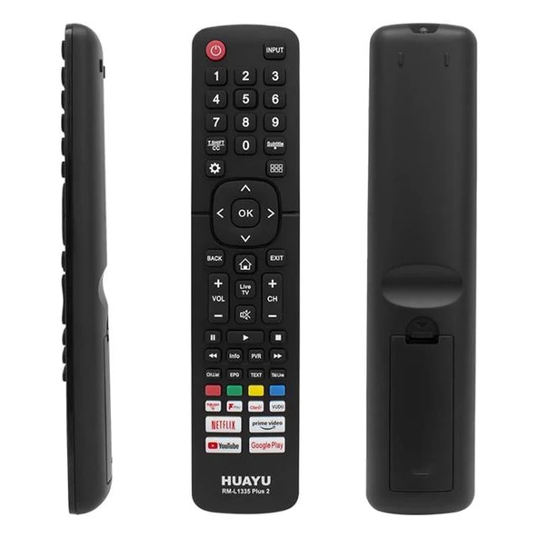 Huayu RM-L1335 Plus2 Hısense Netflıx-Prıme-Youtube-Rakuten-Google Play-Vudu Tuşlu Lcd Led Tv Kumandası ürün görseli 1