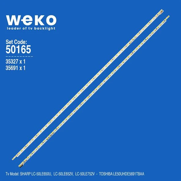 Wkset-5165 35327X1 35691X1 V500H1-Ls6 2 Adet Led Bar (56Led) (Tvnizi açıp içindeki led barla birebir aynısı olduğunu görmeden almayınız. Sonrasında iade ALMAMAKTAYIZ.) ürün görseli 1