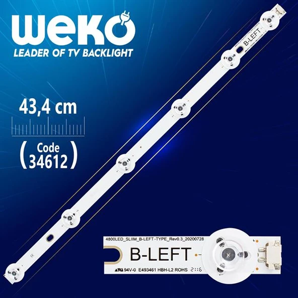480Dled_Slim_B-Left-Type_Rev03 - 43.4 Cm 6 Ledli - (Wk-194) ürün görseli 1