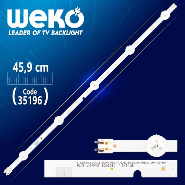 46-3535LED-72EA-L - D1GE-460SCA-R4 - 45.9 Cm 6 Ledli - WK-496 Tv Led Bar (Tvnizi açıp içindeki led barla birebir aynısı olduğunu görmeden almayınız. Sonrasında iade ALMAMAKTAYIZ.) ürün görseli 1