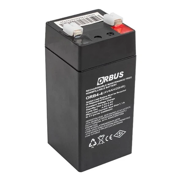 Orbus ORB4-4 4 Volt 4 Amper Dik Akü (45X45x100 Mm) ürün görseli 1