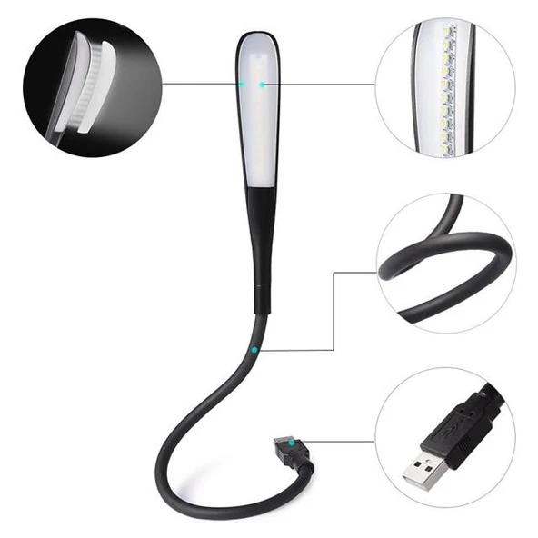 Powermaster PM-24561 14 Ledli Siyah Esnek Usb Led Lamba ürün görseli 1