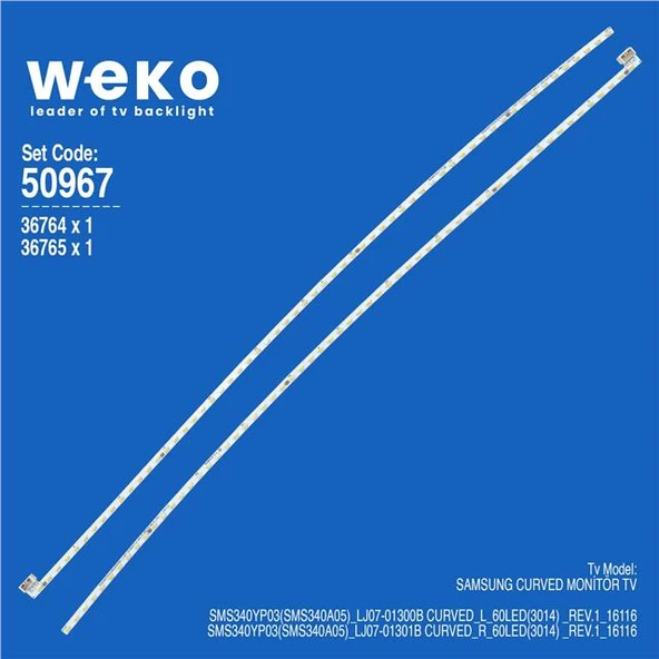 Wkset-5967 36764X1 36765X1 Sms340yp03(Sms340a05)_Lj07-01300B(301B 2 Adet Led Bar (60Led) (Tvnizi açıp içindeki led barla birebir aynısı olduğunu görmeden almayınız. Sonrasında iade ALMAMAKTAYIZ.) ürün görseli 1