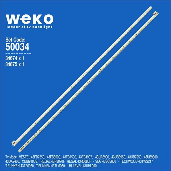 Telefunken 43TU6060 43'' İnç 2 Adet Tv Led Bar (Tvnizi açıp içindeki led barla birebir aynısı olduğunu görmeden almayınız. Sonrasında iade ALMAMAKTAYIZ.) ürün görseli 1