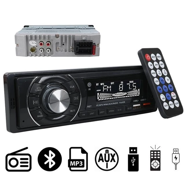 Carstar CS-950 Çift USB/SD/FM/AUX/Bluetooth Kumandalı Oto Teyp 4X60 Watt ürün görseli 1