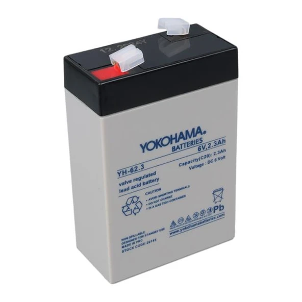Yokohama YH-62.3 6 Volt - 2.3 Amper Akü (101X66x33 Mm) ürün görseli 1