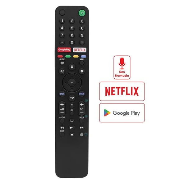Sony RMF-TX500P Netflix-Google Play Tuşlu Ses Komutlu Lcd-Led Tv Kumanda ürün görseli 1