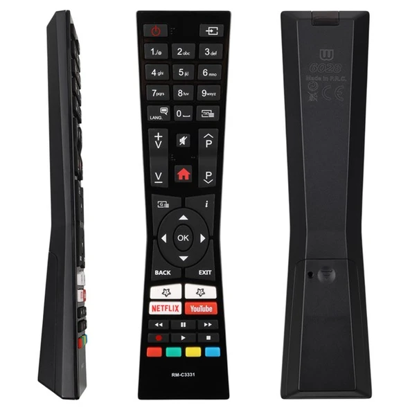 Vestel RM C3331 - RCA243100 / Jvc LT 32VHT - LT 43C898 - LT 55VU63L Netflix Youtube Tuşlu Lcd Tv Kumanda ürün görseli 1