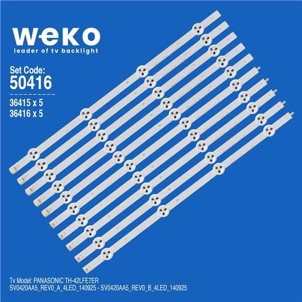 Wkset-5416 36415X5 36416X5 Sv0420aa5_Rev0 10 Adet Led Bar (Tvnizi açıp içindeki led barla birebir aynısı olduğunu görmeden almayınız. Sonrasında iade ALMAMAKTAYIZ.) ürün görseli 1