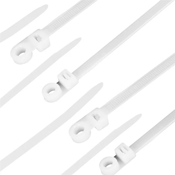 Powermaster PM-26329 Beyaz Delikli Kablo Bağı 2.5X100mm ürün görseli 1