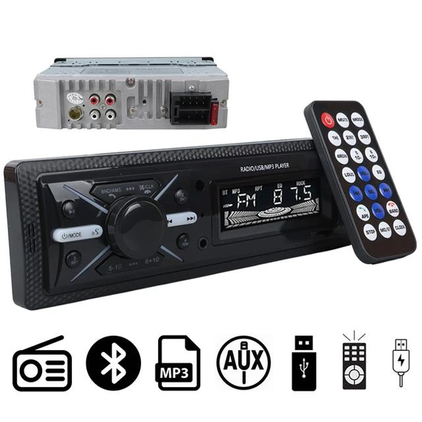 Carstar CS-960 Çift USB/SD/FM/AUX/Bluetooth Kumandalı Oto Teyp 4X60 Watt ürün görseli 1