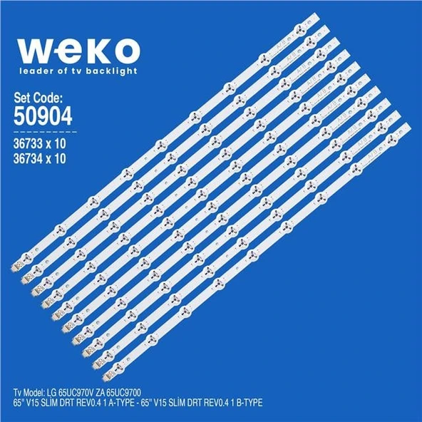 Wkset-5904 36733X10 36734X10 65 V15 Slim Drt Rev0.4 1 A-/B Type 20 Adet Led Bar (Tvnizi açıp içindeki led barla birebir aynısı olduğunu görmeden almayınız. Sonrasında iade ALMAMAKTAYIZ.) ürün görseli 1