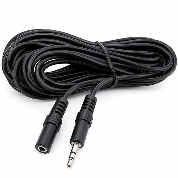 Elektromer EL-8942 Siyah 3.5Mm Stereo Erkek/Dişi 10 Metre Uzatma Kablo ürün görseli 1