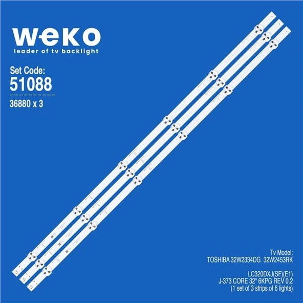 Wkset-6088 36880X3 Core 32 6Pkg Rev 0.2 Pev3232-01Y 3 Adet Led Bar (Tvnizi açıp içindeki led barla birebir aynısı olduğunu görmeden almayınız. Sonrasında iade ALMAMAKTAYIZ.) ürün görseli 1