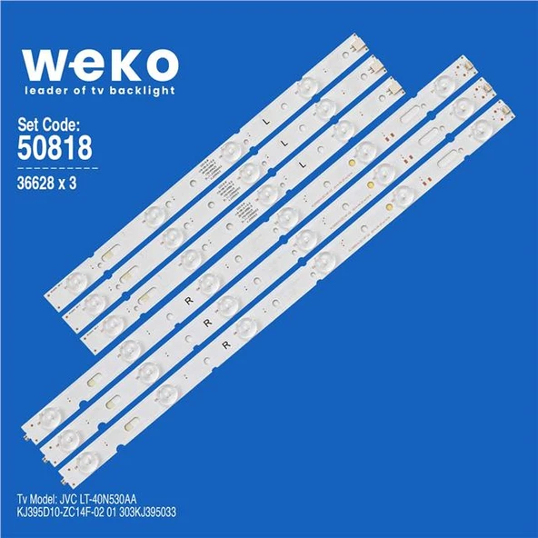 Wkset-5818 36628X3 Kj395d10-Zc14f-02 01 303Kj395033 3 Adet Led Bar (Bölünmüş Set) 6 Adet (Tvnizi açıp içindeki led barla birebir aynısı olduğunu görmeden almayınız. Sonrasında iade ALMAMAKTAYIZ.) ürün görseli 1