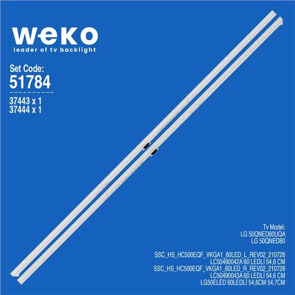 LG 50QNED80 50'' 2 Adet Tv Led Bar (Tvnizi açıp içindeki led barla birebir aynısı olduğunu görmeden almayınız. Sonrasında iade ALMAMAKTAYIZ.) ürün görseli 1