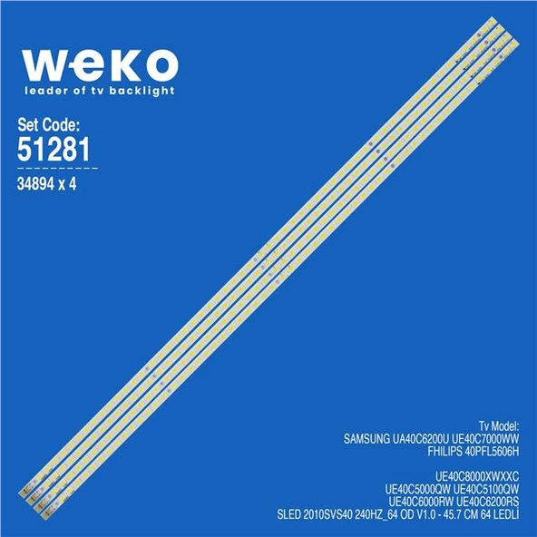 Samsung UE40C6740SS 40'' 4 Adet Tv Led Bar (Tvnizi açıp içindeki led barla birebir aynısı olduğunu görmeden almayınız. Sonrasında iade ALMAMAKTAYIZ.) ürün görseli 1