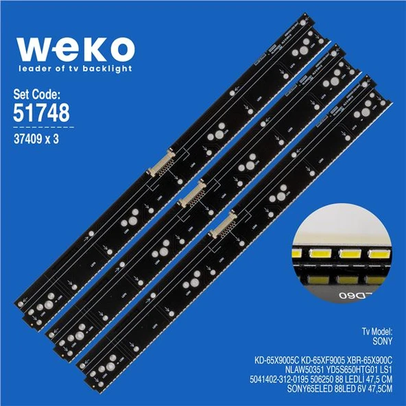 Sony KD-65X9005C 65'' 3 Adet Tv Led Bar (Tvnizi açıp içindeki led barla birebir aynısı olduğunu görmeden almayınız. Sonrasında iade ALMAMAKTAYIZ.) ürün görseli 1