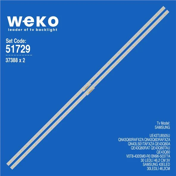 Samsung QE43Q60 43'' 2 Adet Tv Led Bar (Tvnizi açıp içindeki led barla birebir aynısı olduğunu görmeden almayınız. Sonrasında iade ALMAMAKTAYIZ.) ürün görseli 1