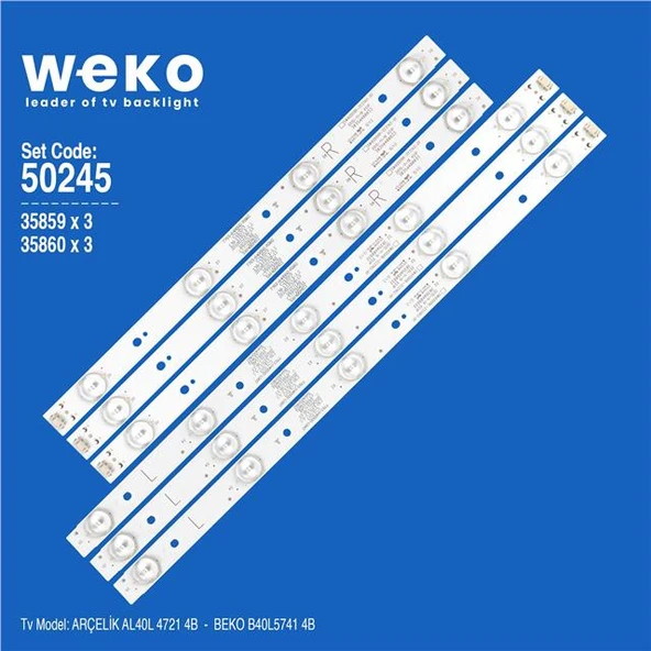 Beko B40L5741 4B 40'' İnç 6 Adet Tv Led Bar (Tvnizi açıp içindeki led barla birebir aynısı olduğunu görmeden almayınız. Sonrasında iade ALMAMAKTAYIZ.) ürün görseli 1