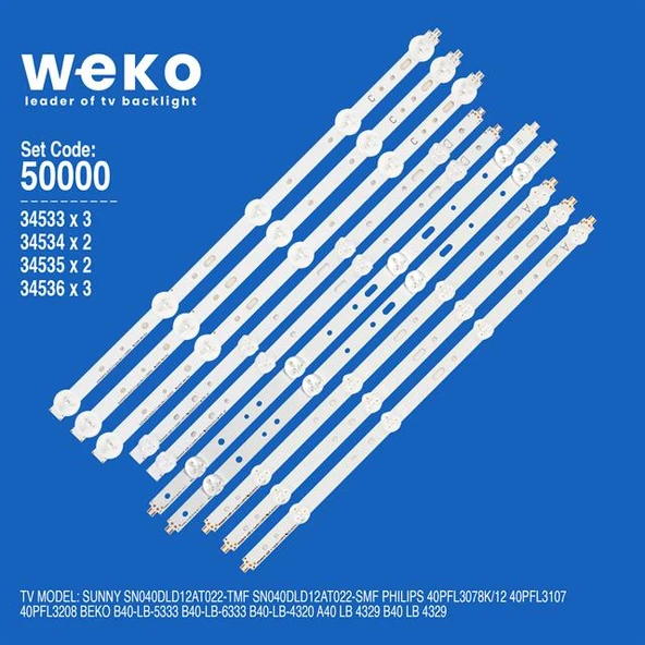 Beko B40 LB 4329 40'' İnç 10 Adet Tv Led Bar (Tvnizi açıp içindeki led barla birebir aynısı olduğunu görmeden almayınız. Sonrasında iade ALMAMAKTAYIZ.) ürün görseli 1