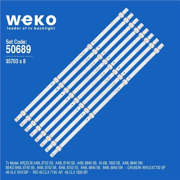 Beko B49L 8740 5B 49'' İnç 8 Adet Tv Led Bar (Tvnizi açıp içindeki led barla birebir aynısı olduğunu görmeden almayınız. Sonrasında iade ALMAMAKTAYIZ.) ürün görseli 1