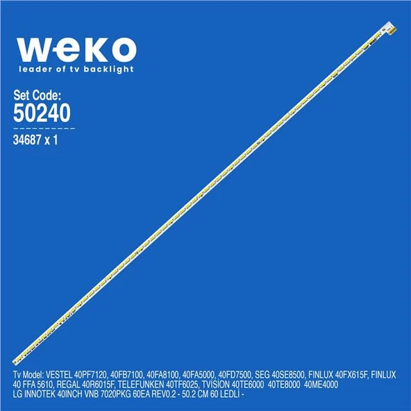 Seg 40SE8500 40'' İnç 1 Adet Tv Led Bar (Tvnizi açıp içindeki led barla birebir aynısı olduğunu görmeden almayınız. Sonrasında iade ALMAMAKTAYIZ.) ürün görseli 1