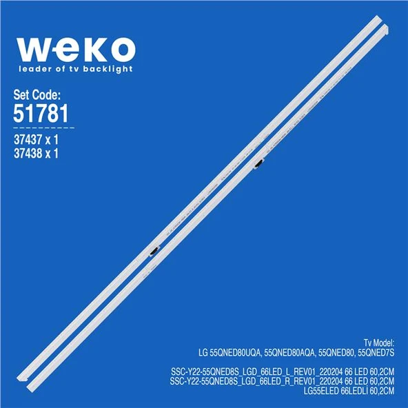 LG 55QNED80 55'' 2 Adet Tv Led Bar (Tvnizi açıp içindeki led barla birebir aynısı olduğunu görmeden almayınız. Sonrasında iade ALMAMAKTAYIZ.) ürün görseli 1