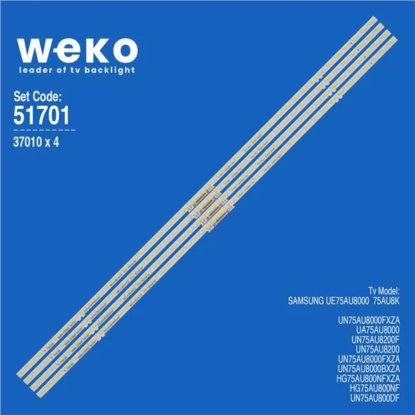 SAMSUNG UA75AU8000 75'' 4 Adet Tv Led Bar (42 Led) (Tvnizi açıp içindeki led barla birebir aynısı olduğunu görmeden almayınız. Sonrasında iade ALMAMAKTAYIZ.) ürün görseli 1
