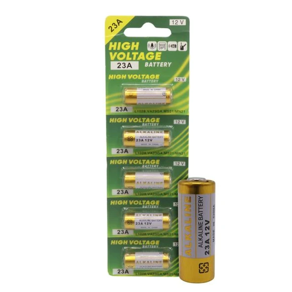 Powermaster LR23A 12 Volt 23A Kalın Alarm Pili Alkaline Batarya (5'LI Paket) ürün görseli 1