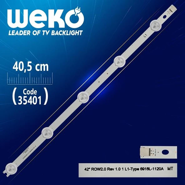 42'' ROW2.0 REV 1.0 1 L1-TYPE 6916L-1120A MT - 40.5 Cm 5 Ledli - WK-988 Led Tv Bar ürün görseli 1