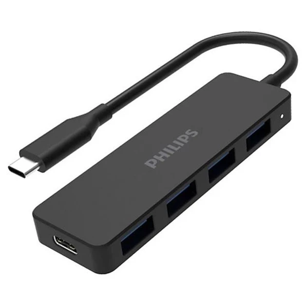 Philips SWR1603G/93 Siyah 20 Cm Kablolu Type-C To 4Xusb 3.0 Çoklayıcı ürün görseli 1