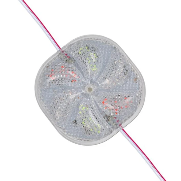 Powermaster PM-14703 12 Volt 3 Watt Karışık (R+G+B) Yanıp Sönen Çakar 6565-2835 Modül Led 65X65x12mm ürün görseli 1