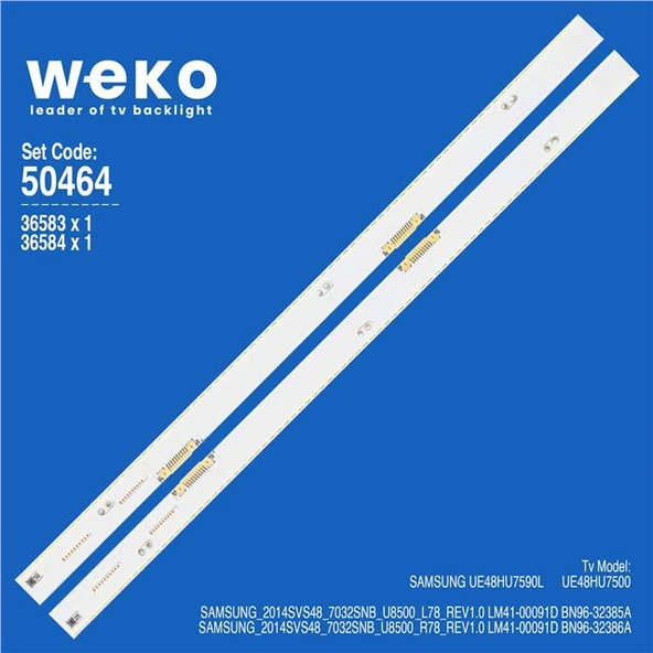 Samsung UE48HU7500 48'' İnç 2 Adet Tv Led Bar (Tvnizi açıp içindeki led barla birebir aynısı olduğunu görmeden almayınız. Sonrasında iade ALMAMAKTAYIZ.) ürün görseli 1
