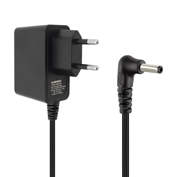 Weko 5 Volt - 1 Amper 3.5*1.35 Uçlu Yerli Üretim Plastik Kasa Priz Tipi Adaptör ürün görseli 1