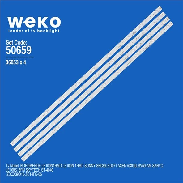 Wkset-5659 36053X4 Hl-00390A28-1001S-01 A0 - 180.Dt0.391800-1H 4 Adet Led Bar (Tvnizi açıp içindeki led barla birebir aynısı olduğunu görmeden almayınız. Sonrasında iade ALMAMAKTAYIZ.) ürün görseli 1