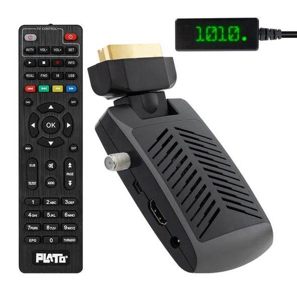 Plato Multi Mini Scart + HDMI Girişli Tkgs'li Full HD Uydu Alıcısı ürün görseli 1