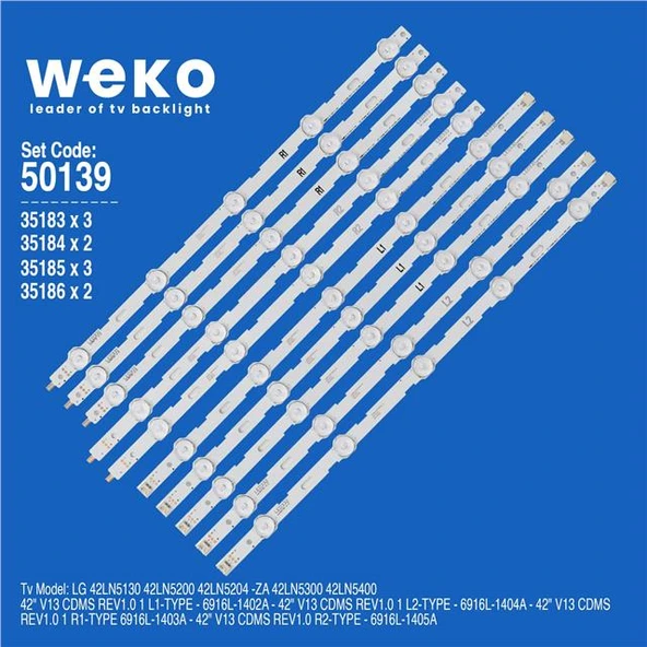 Wkset-5139 35183X3 35184X2 35185X3 35186X2 42 V13 Cdms Rev1.0 10 Adet Led Bar (Tvnizi açıp içindeki led barla birebir aynısı olduğunu görmeden almayınız. Sonrasında iade ALMAMAKTAYIZ.) ürün görseli 1