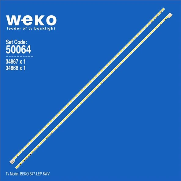 Wkset-5064 34867X1 34868X1 47 V12 Edge Rev1.5 2 Adet Led Bar (54Led) (Tvnizi açıp içindeki led barla birebir aynısı olduğunu görmeden almayınız. Sonrasında iade ALMAMAKTAYIZ.) ürün görseli 1