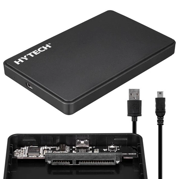 Hytech HY-HDC21 2.5" USB 2.0 SATA Harici Hard Disk Kutusu Siyah ürün görseli 1