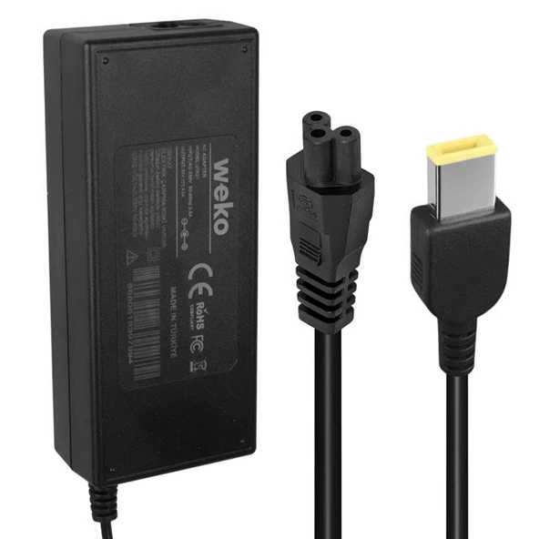 Weko 20V 4.5A 90W Lenovo Uyumlu Square (Slim Tip) Notebook Yerli Üretim Güç Adaptörü ürün görseli 1