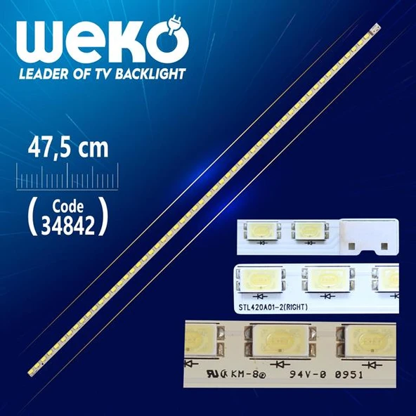 STL420A01-2 (RIGHT) - 47.5 Cm 54 Ledli - WK-712 Tv Led Bar (Tvnizi açıp içindeki led barla birebir aynısı olduğunu görmeden almayınız. Sonrasında iade ALMAMAKTAYIZ.) ürün görseli 1