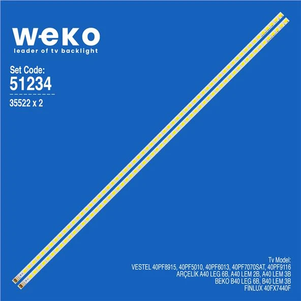 Beko B40-LEG-6B 40'' 2 Adet Tv Led Bar (Tvnizi açıp içindeki led barla birebir aynısı olduğunu görmeden almayınız. Sonrasında iade ALMAMAKTAYIZ.) ürün görseli 1