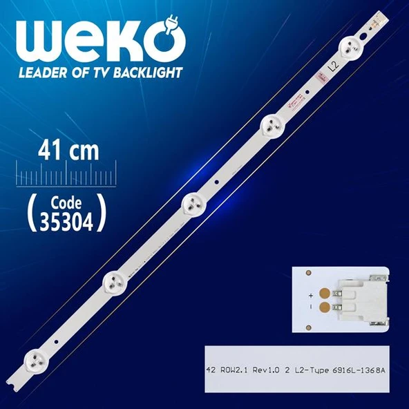 42'' ROW2.1 REV1.0 2 L2-TYPE 6916L-1366A - 6916L-1370A - 41 Cm 5 Ledli - WK-368 Led Tv Bar ürün görseli 1