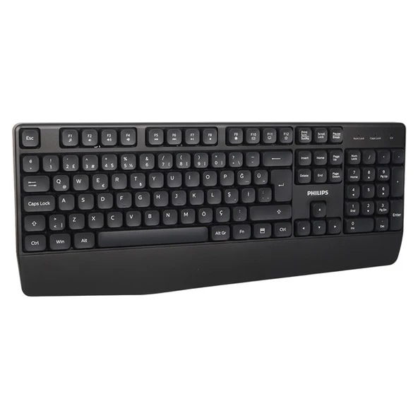 Philips SPK6348 USB Kablosuz Ofis Tipi Siyah Numpadli Türkçe Q Klavye Mouse Seti ürün görseli 1