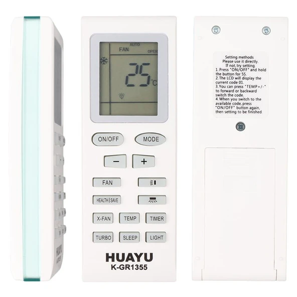 Huayu K-GR1355 Flair YB1FA Duvar Tip BTU Klima Kumandası ürün görseli 1
